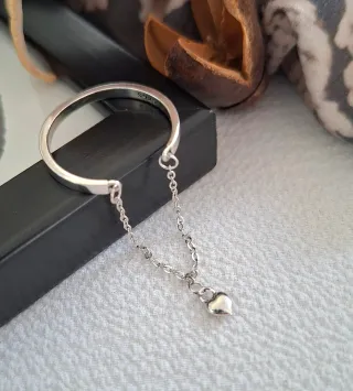 Anillo Plata Ley Corazón Ajustable