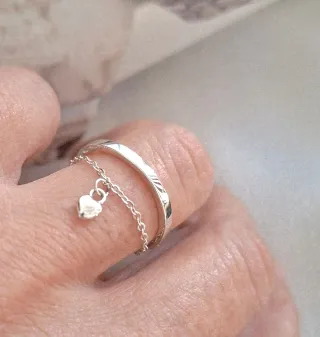 Anillo Plata Ley Corazón Ajustable