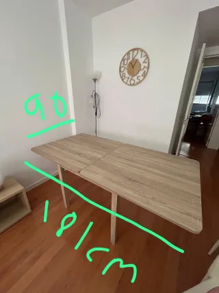 Comedor extensible madera 90cm x 90 cm sillas