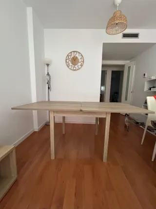 Comedor extensible madera 90cm x 90 cm sillas