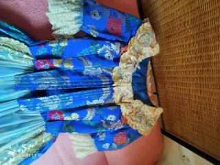 Traje de Fallera Azul y Doradol