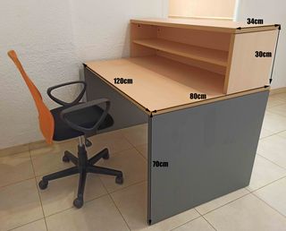 Mostrador recibidor oficina/clínica beige y gris