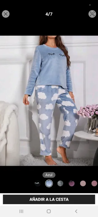 Conjunto pijama franela morado