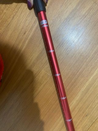 Bastón de trekking rojo