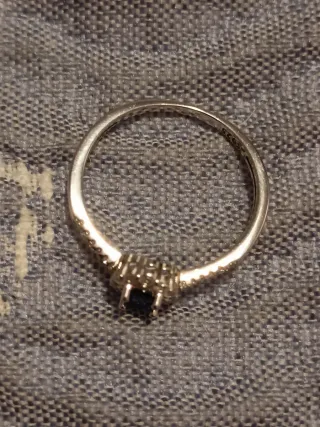 Anillo Plata con Zafiro Ovalado