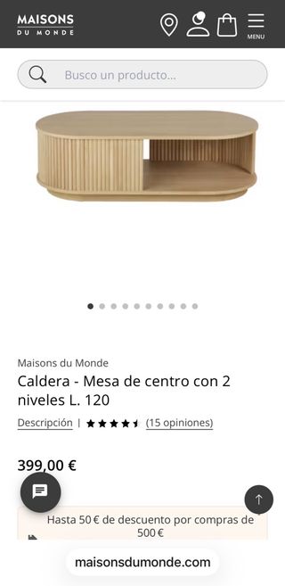 Mesa de centro de madera  de Maisons du Monde