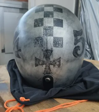 Casco Moto Jet Cuadros Vintage