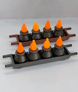 Playmobil proyectiles vasijas con fuego