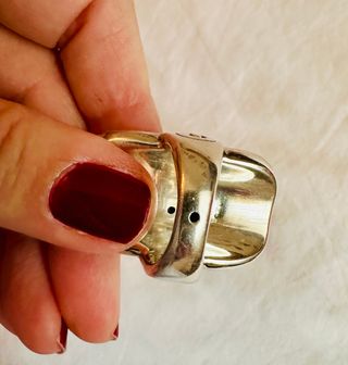 Anillo grande plata mujer diseño tribal