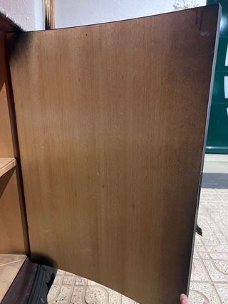 Aparador antiguo madera negro y plata