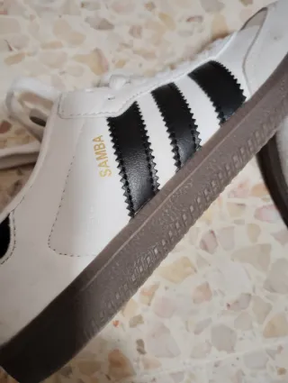 Zapatillas Adidas Samba Mujer Gris/Blanco