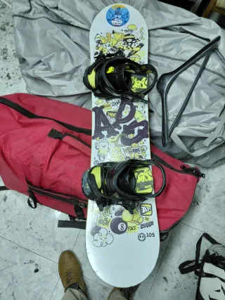 Tabla y Fijaciones Snowboard Niños