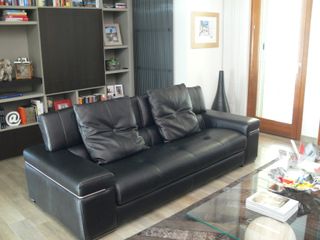 Divano Natuzzi Pelle Marrone "testa di moro"