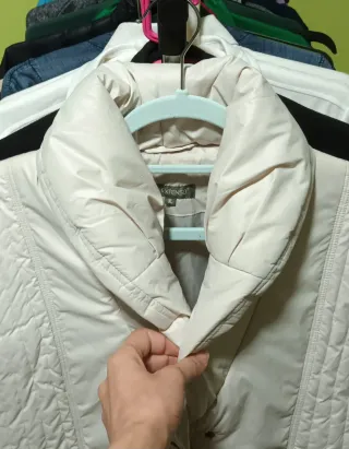 Abrigo largo mujer crema talla M-L