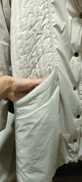 Abrigo largo mujer crema talla M-L