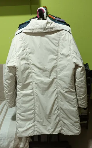 Abrigo largo mujer crema talla M-L
