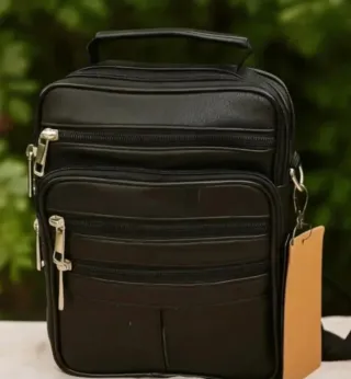 Bolso Piel Bandolera Hombre Negro