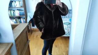 Abrigo piel mouton marrón