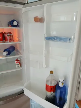 Nevera combi plateada