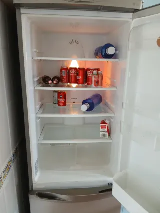 Nevera combi plateada