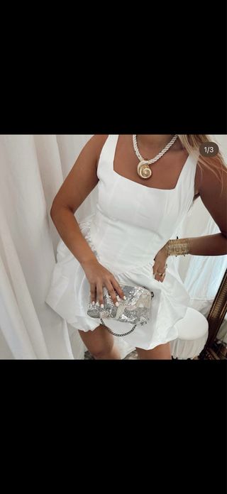 Vestido blanco globo