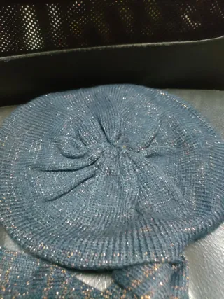 Gorro y bufanda con brillos