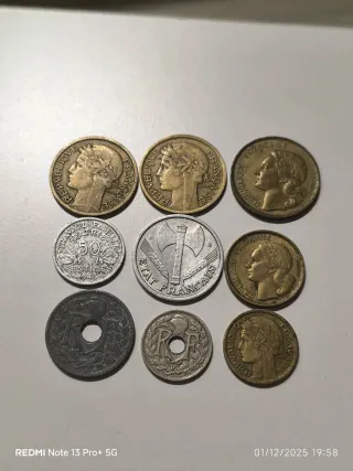 Lotto 9 monete Francia antiche
