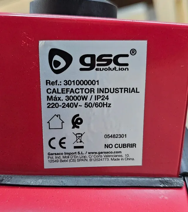 Calefactor Industrial 3kW.