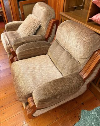 Divano 3 posti e 2 poltrone vintage retrò abbinate