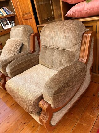 Divano 3 posti e 2 poltrone vintage retrò abbinate