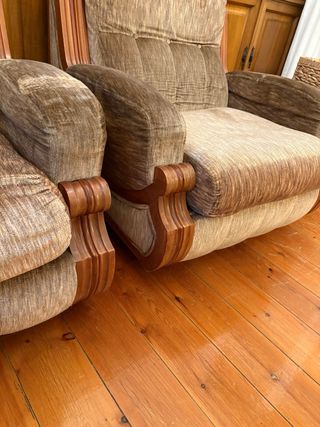 Divano 3 posti e 2 poltrone vintage retrò abbinate