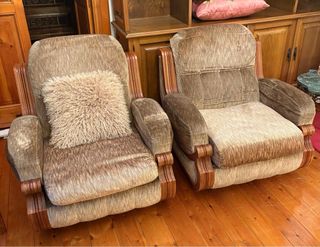 Divano 3 posti e 2 poltrone vintage retrò abbinate