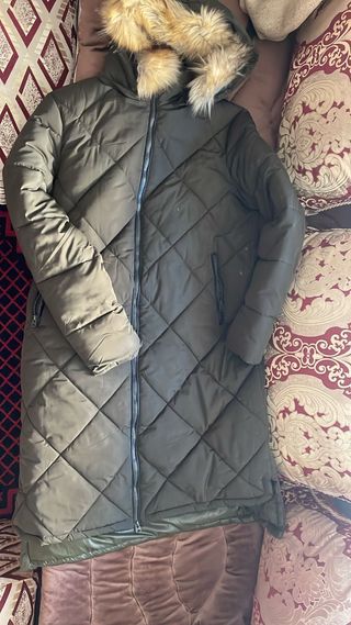 Abrigo largo acolchado mujer