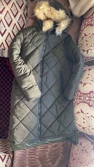 Abrigo largo acolchado mujer
