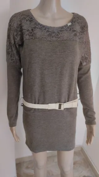 Abito donna pizzo marrone taglia S