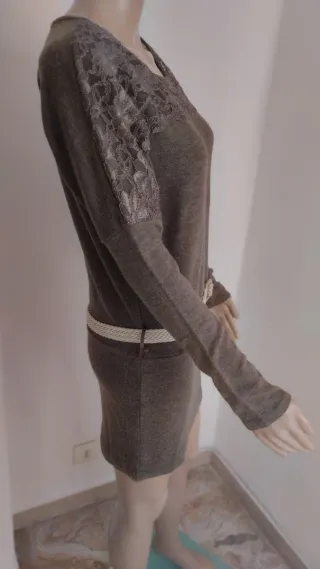 Abito donna pizzo marrone taglia S