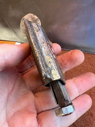 Antico lucchetto a slitta decorato con chiave