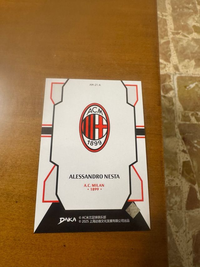 Card Alessandro Nesta Daka Milan