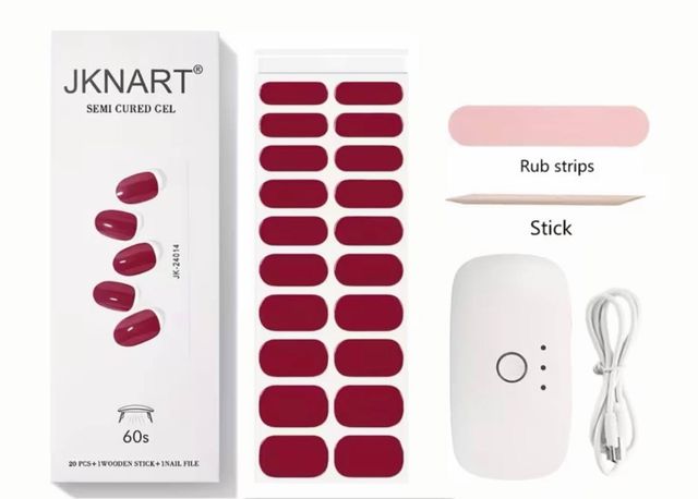 Set de Uñas JKNART Semi Cured Gel Rojo