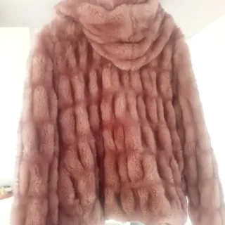 Abrigo rosa pelo talla M