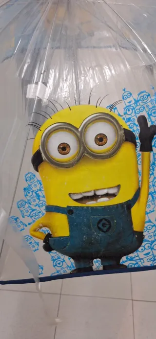 Paraguas infantil Minions azul y amarillo