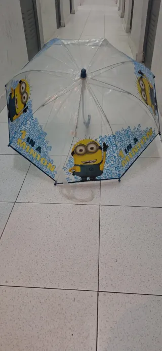 Paraguas infantil Minions azul y amarillo