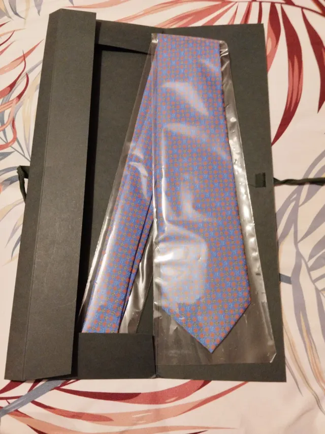 Corbata GARRIGUES Seda Azul y Rojo