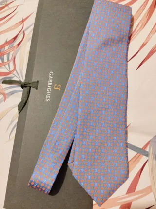 Corbata GARRIGUES Seda Azul y Rojo
