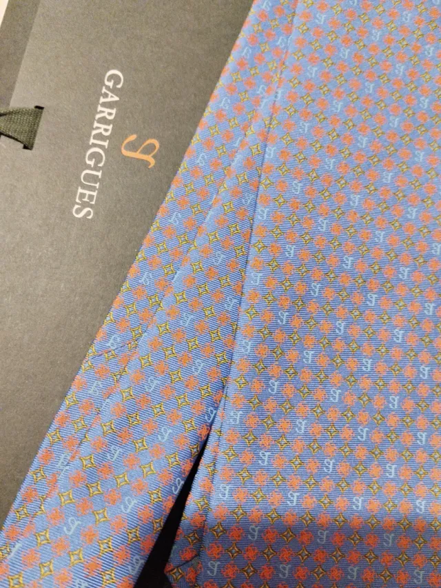 Corbata GARRIGUES Seda Azul y Rojo