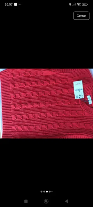 Chaleco de punto rojo talla S