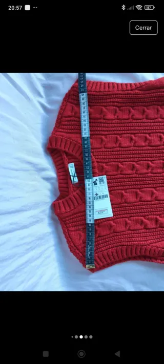 Chaleco de punto rojo talla S