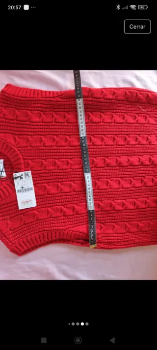 Chaleco de punto rojo talla S