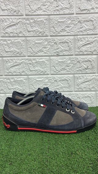 Scarpe Moschino Uomo Blu/Marrone Pelle Scamosciata