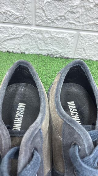 Scarpe Moschino Uomo Blu/Marrone Pelle Scamosciata